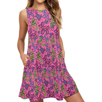 Pop Couture Women’s Flowy Sleeveless Dress with Pockets