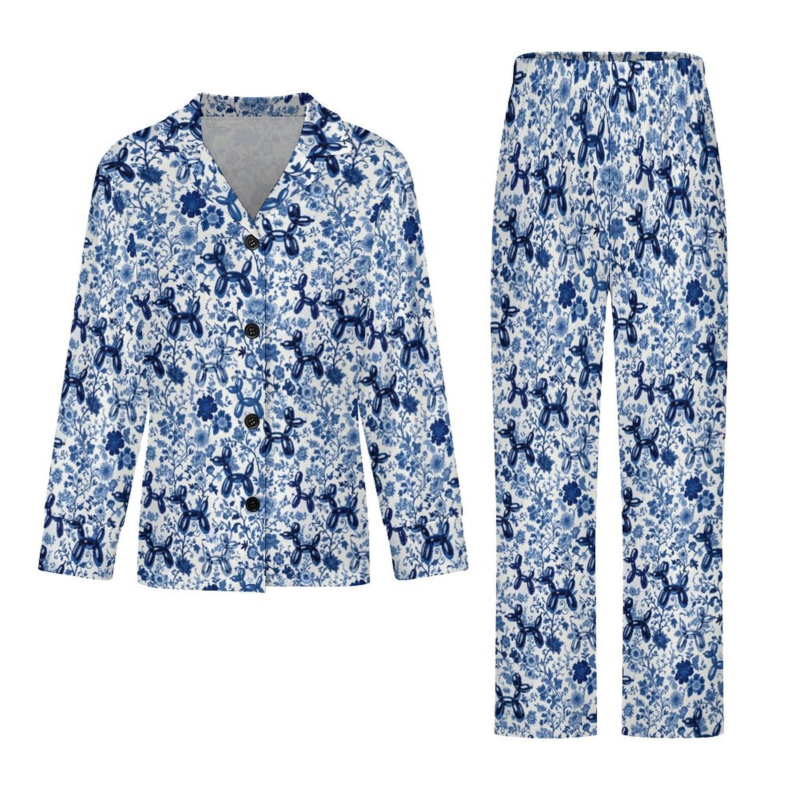 Porcelain Pups Women's Long Sleeve Pajama Set
