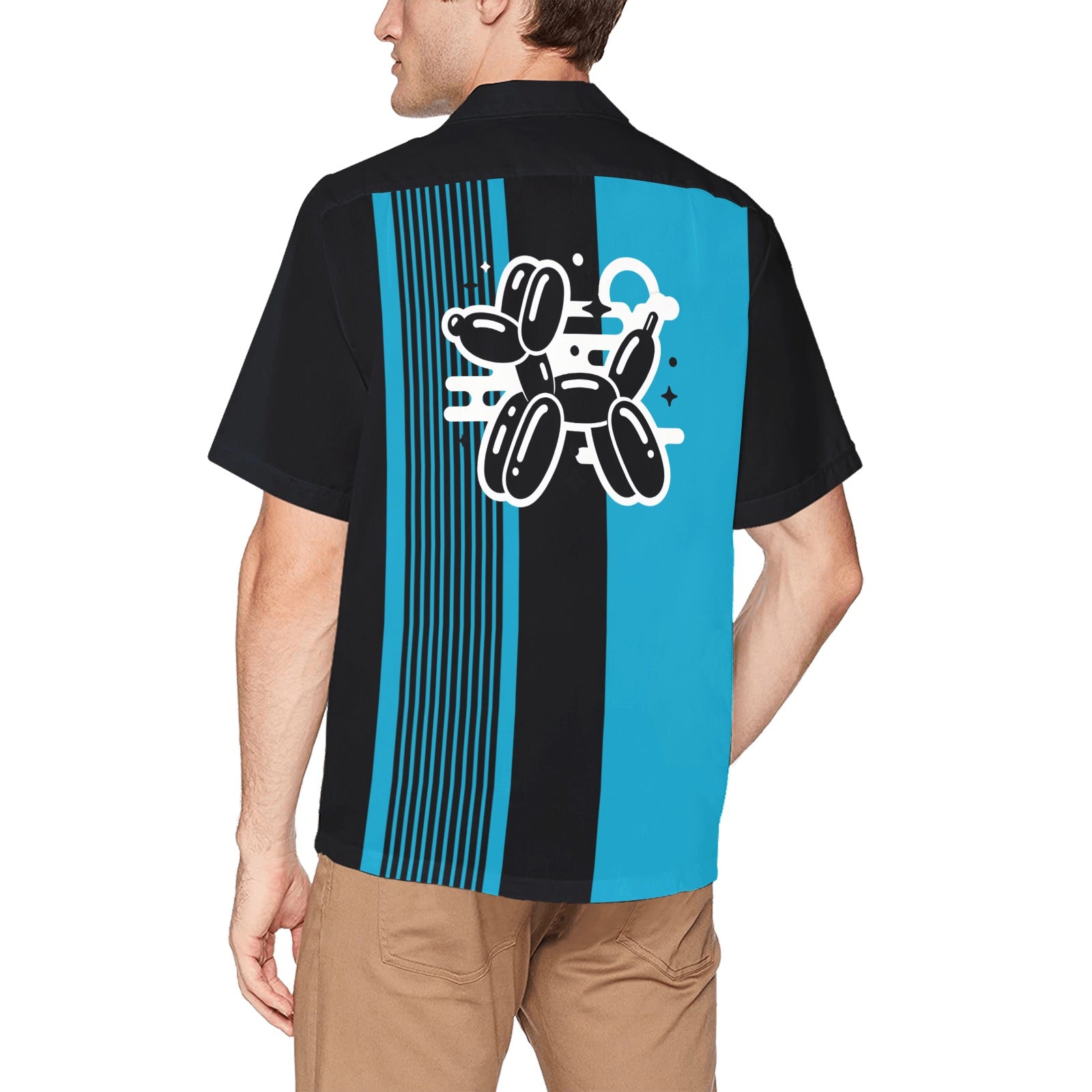 Midnight Twist Men's Hawaiian Shirt with Chest Pocket