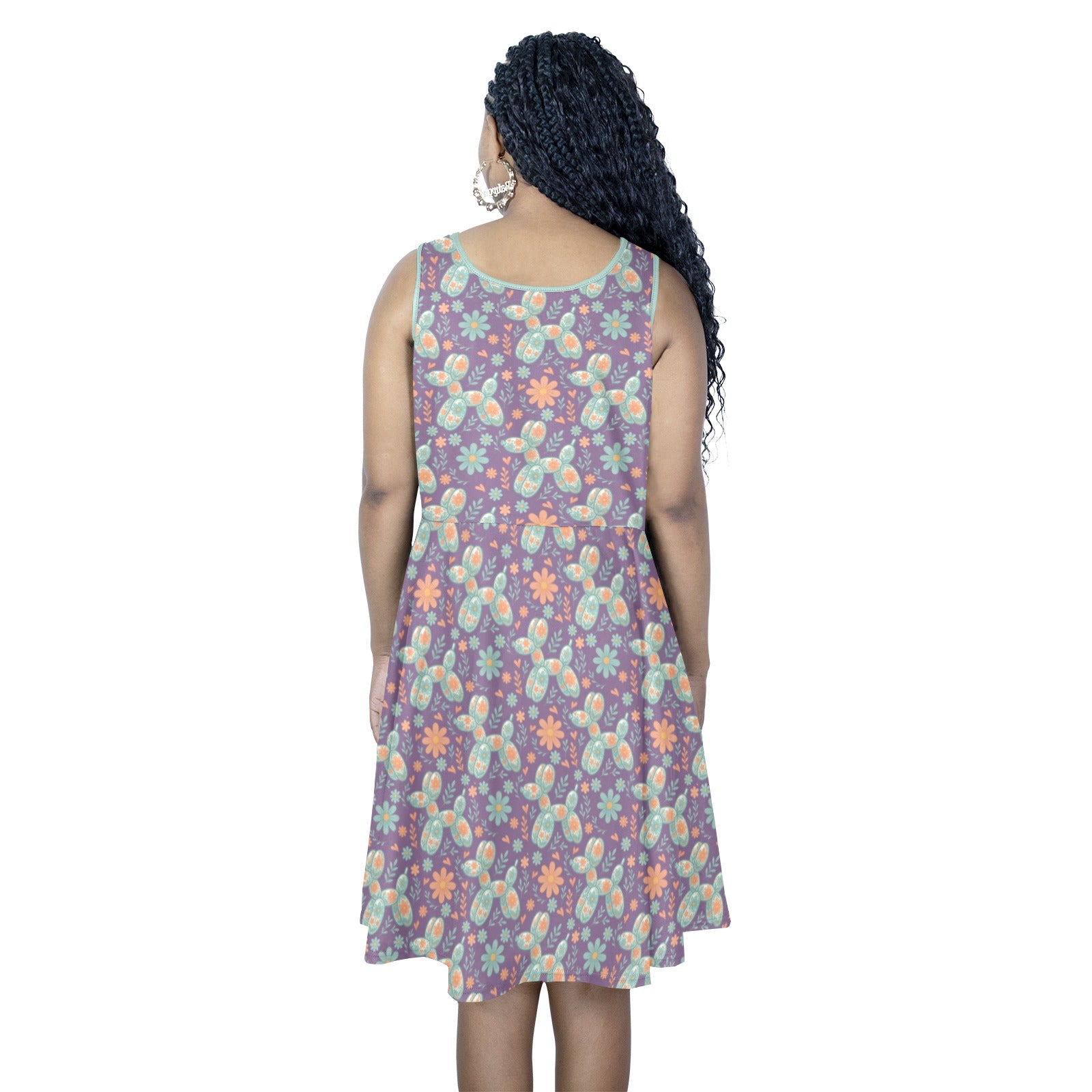 Garden Party Pup Women’s Fit & Flare Sleeveless Dress