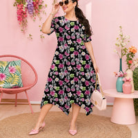 Petal Pop Relaxed Fit Belted Midi Dress