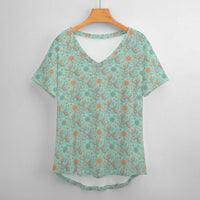 Garden Party Pup Women's Ice Silk V-Neck Top