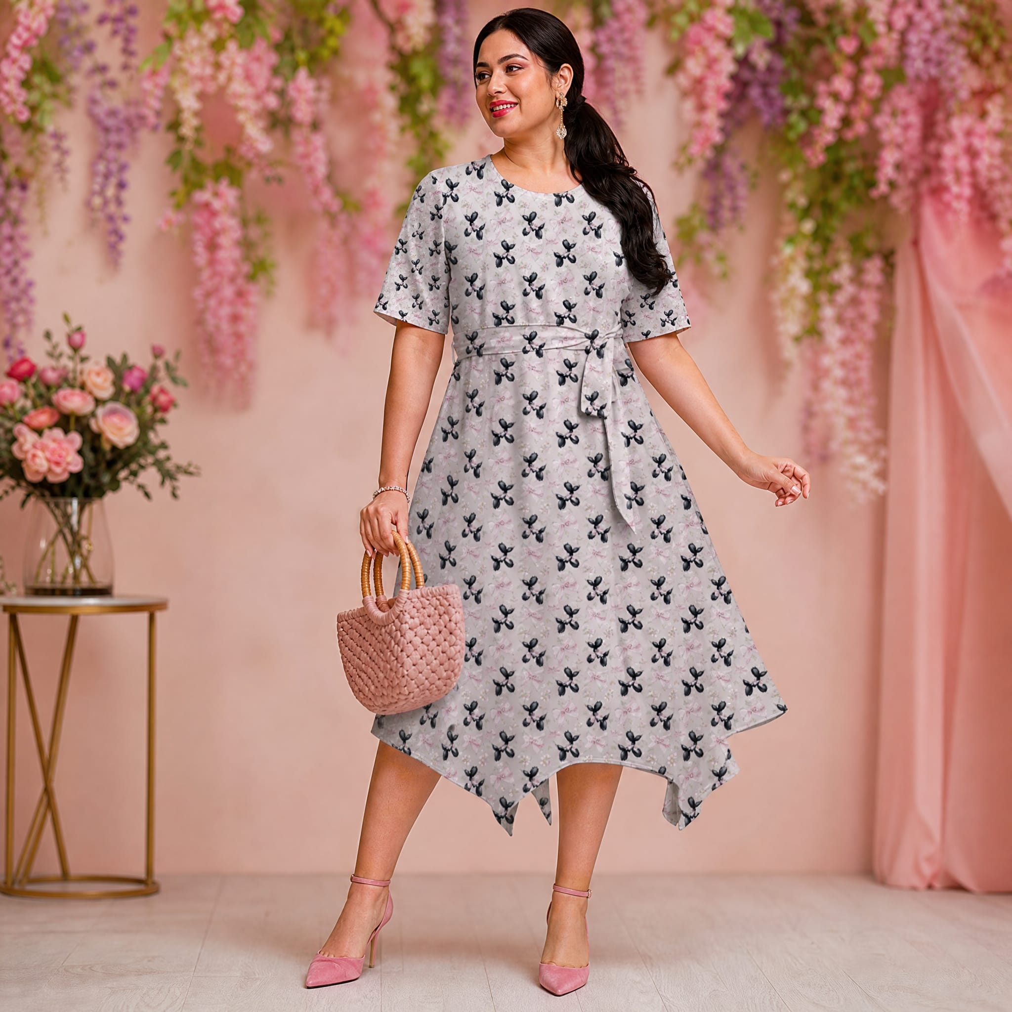 Bow Wow Relaxed Fit Belted Midi Dress