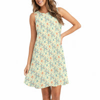 Garden Party Pup Women’s Flowy Sleeveless Dress with Pockets