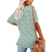 Garden Party Pup Women's Ice Silk V-Neck Top