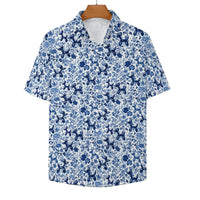 Porcelain Pups Women's Short Sleeve Button-Up Blouse