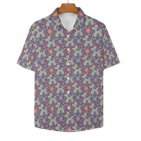 Garden Party Pup Women's Short Sleeve Button-Up Blouse