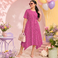 Twisterhood Relaxed Fit Belted Midi Dress