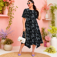 Bubble Balloon Dogs Relaxed Fit Belted Midi Dress