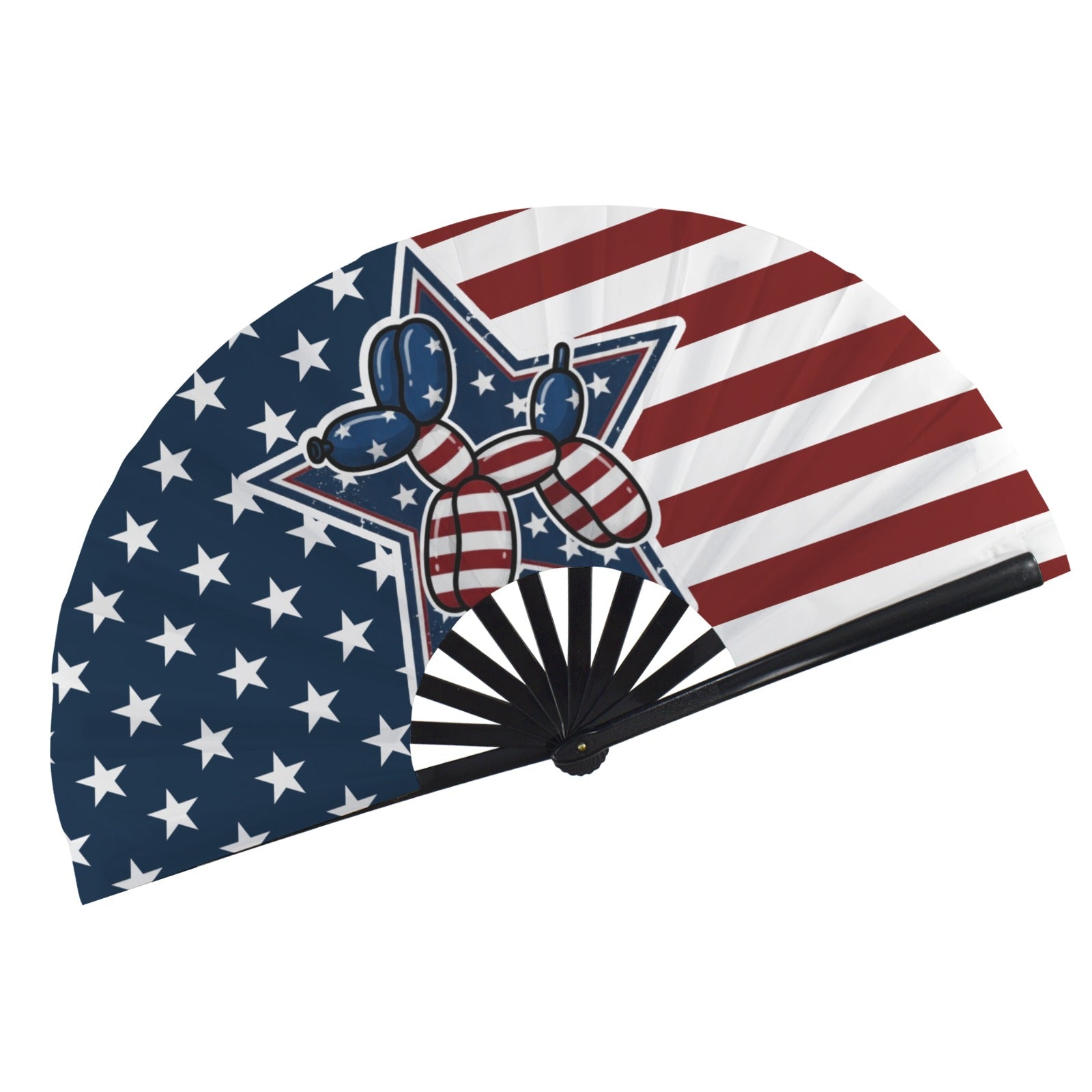 Patriotic Pups Folding Clack Fan