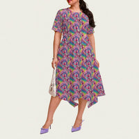 Aurora Pop Relaxed Fit Belted Midi Dress
