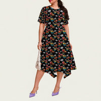 Pop Squeak Relaxed Fit Belted Midi Dress