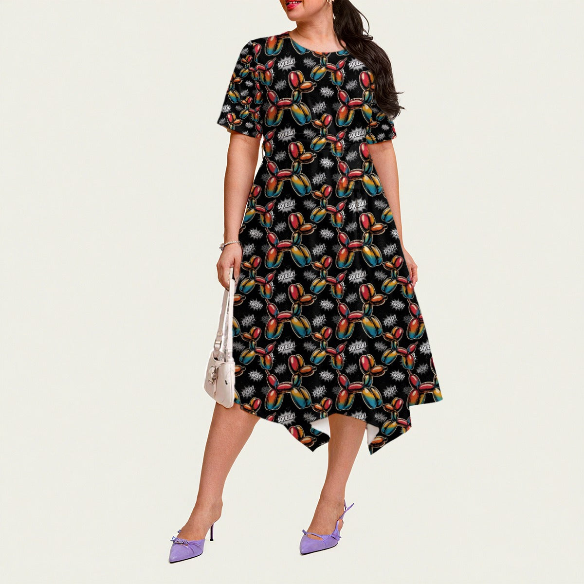 Pop Squeak Relaxed Fit Belted Midi Dress