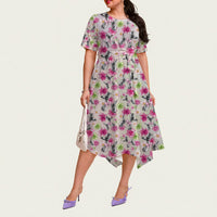 Petal Pop Relaxed Fit Belted Midi Dress