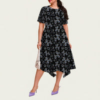 Bubble Balloon Dogs Relaxed Fit Belted Midi Dress