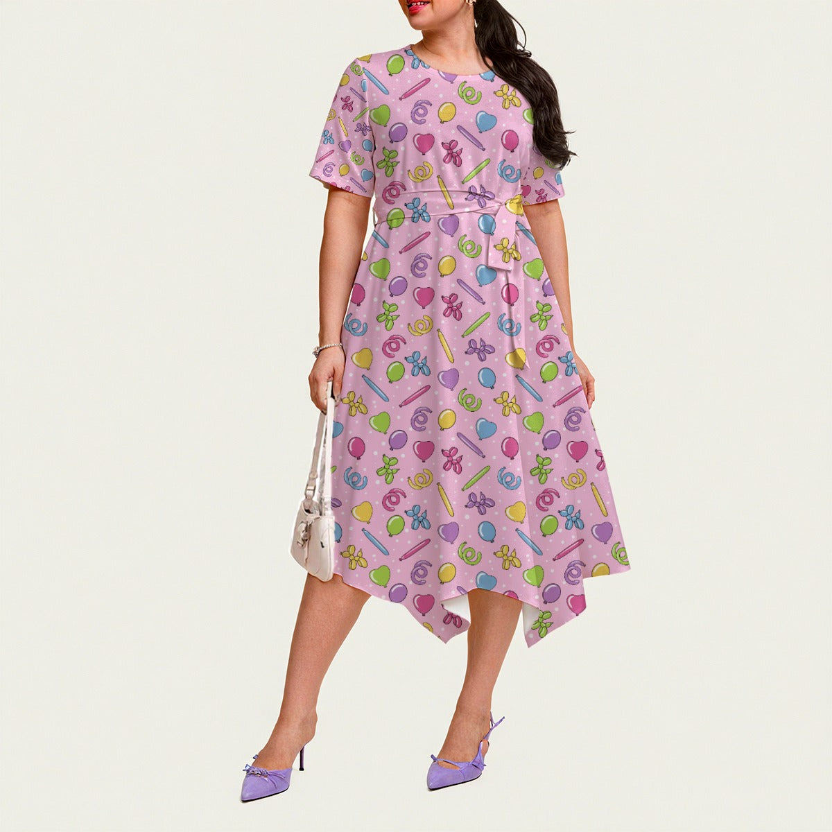 Twisterhood Relaxed Fit Belted Midi Dress