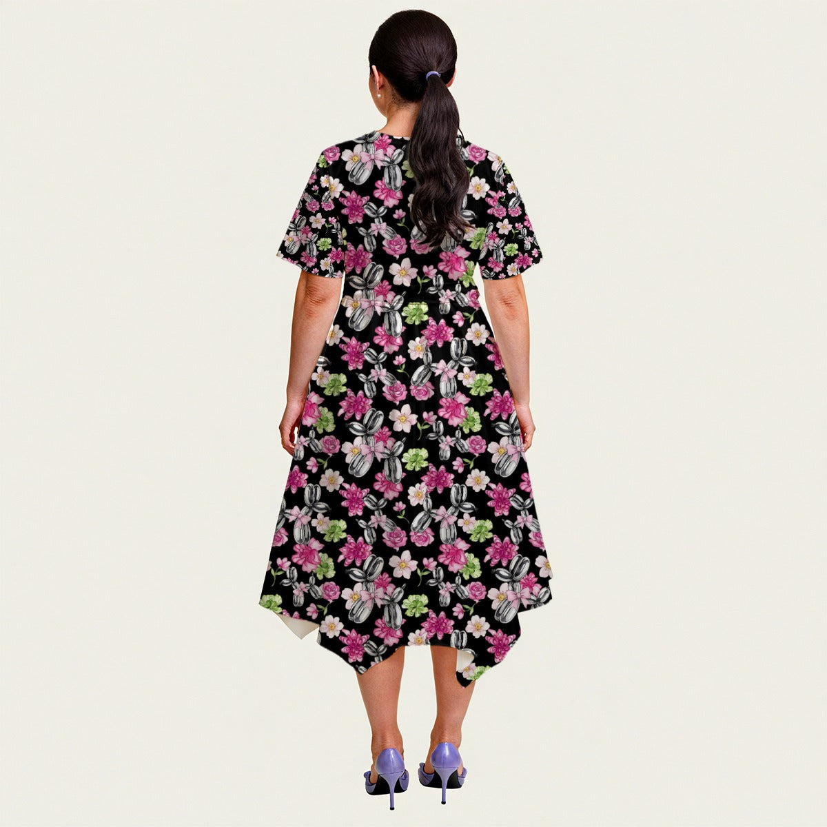 Petal Pop Relaxed Fit Belted Midi Dress