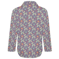 Garden Party Pup Women's Long Sleeve Button-Up Blouse