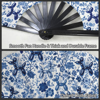 Porcelain Pups Folding Clack Fan