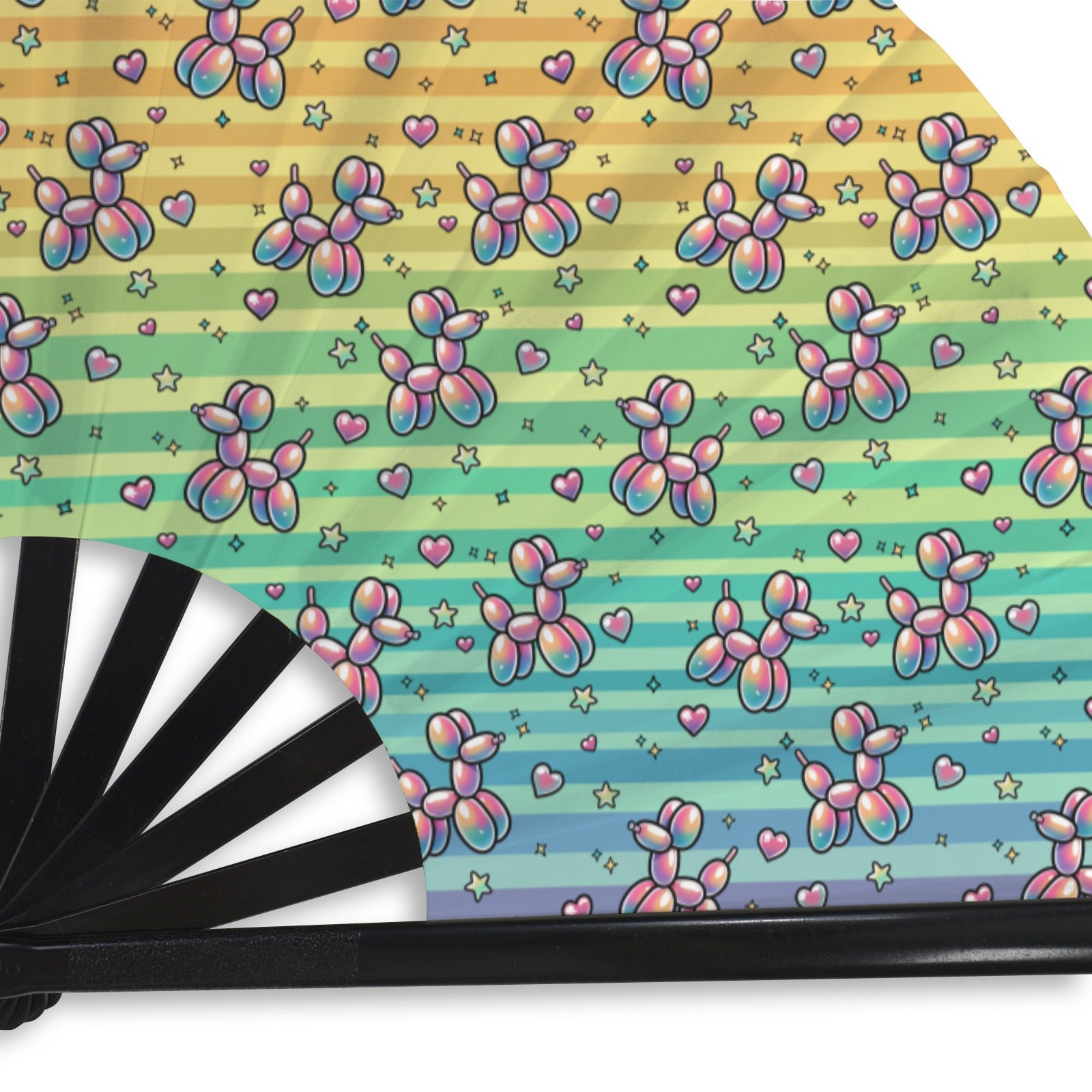 Retro Rainbow Folding Clack Fan