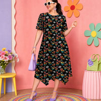 Pop Squeak Relaxed Fit Belted Midi Dress