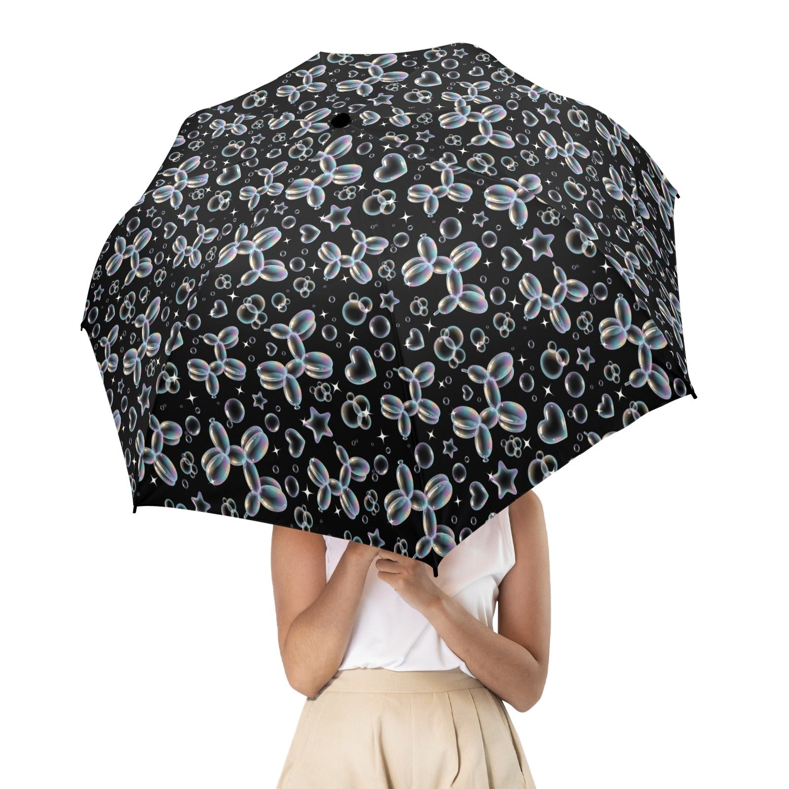 Bubble Balloon Dogs Semi-Automatic Foldable Umbrella