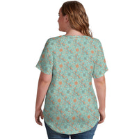 Garden Party Pup Women's Ice Silk V-Neck Top