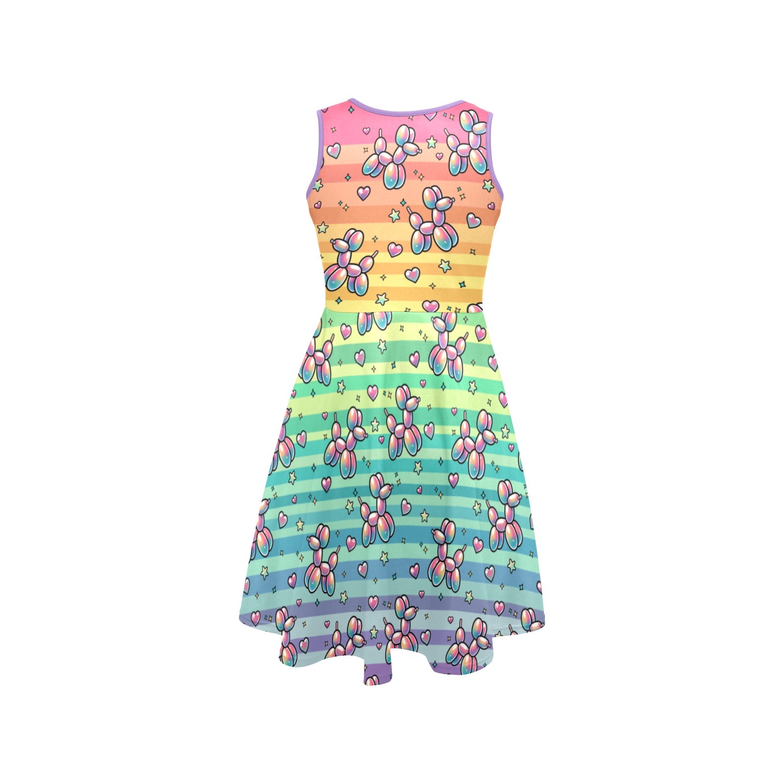 Retro Rainbow Women’s Fit & Flare Sleeveless Dress