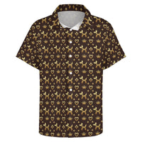 Decadent Dogs Men's Short Sleeve Button-Up Shirt with Chest Pocket