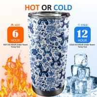 Porcelain Pups 20oz Stainless Steel Tumbler with Lid