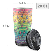 Retro Rainbow 20oz Stainless Steel Tumbler with Lid