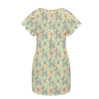 Garden Party Pup Women's Shirt Dress with Pockets