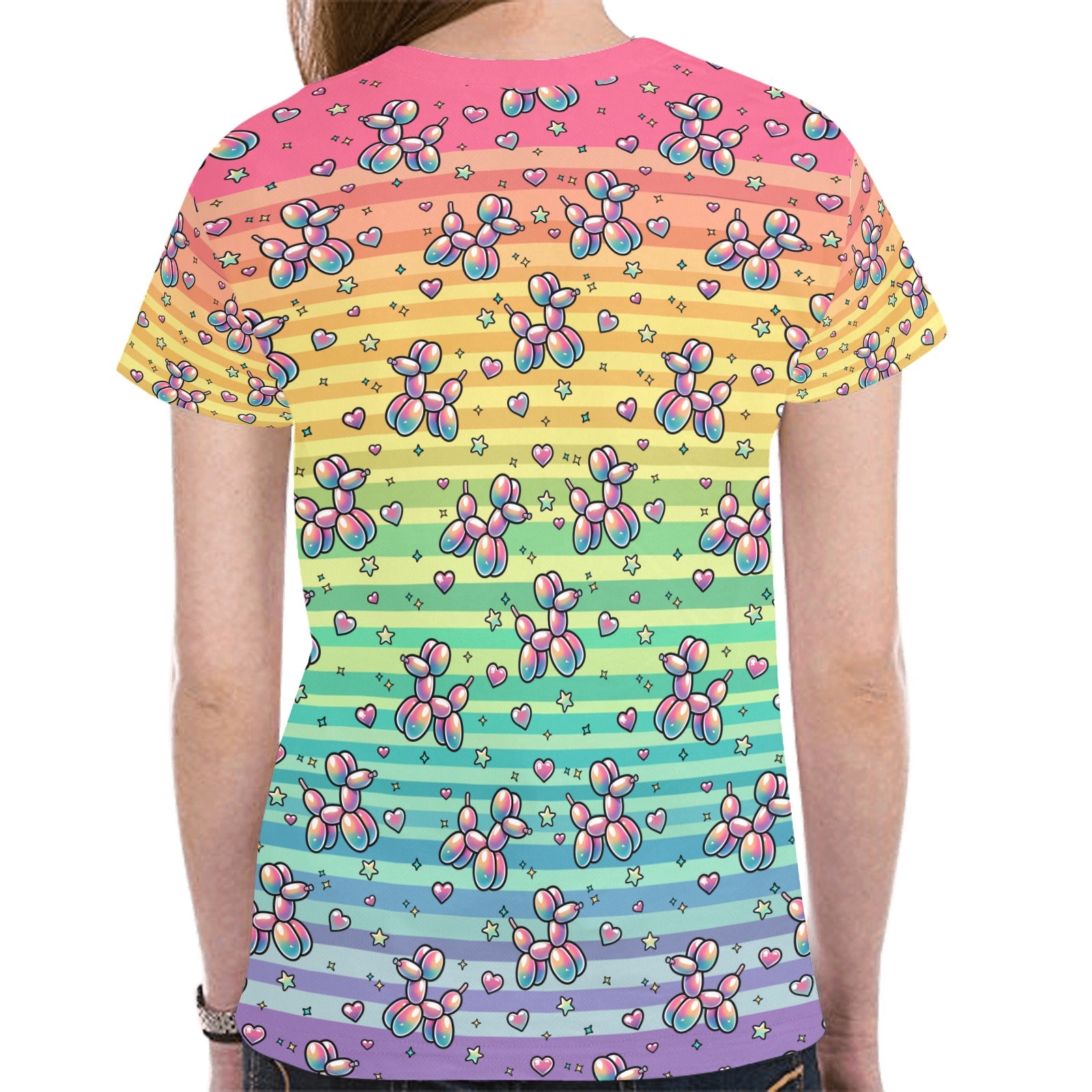 Retro Rainbow Women's Athletic Shirt