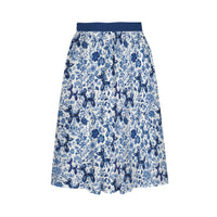Porcelain Pups Women's Elastic Waist Midi Skirt with Pockets