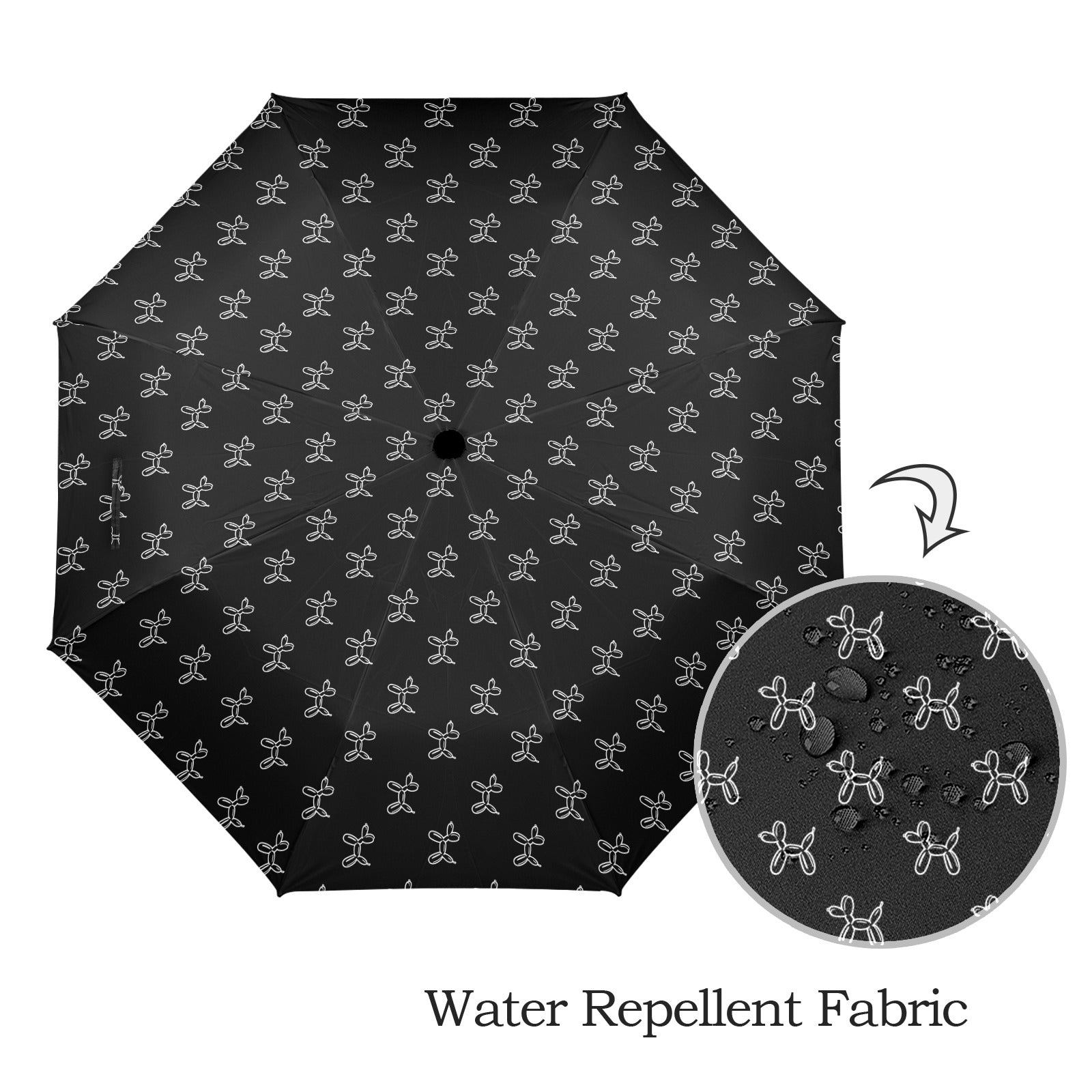 Classy Balloon Dogs Semi-Automatic Foldable Umbrella
