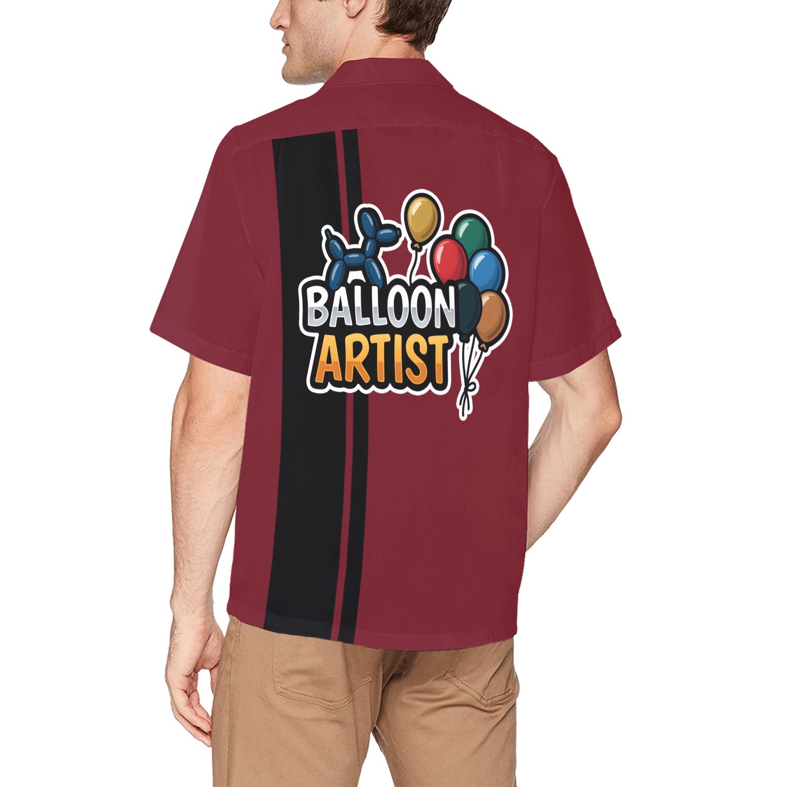 Balloon Artist Men's Hawaiian Shirt with Chest Pocket