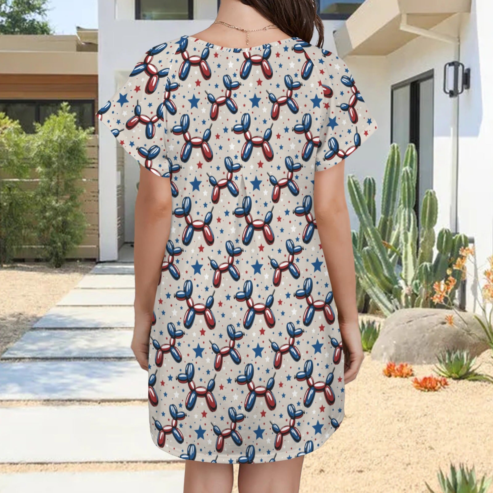 Patriotic Pups Women's Shirt Dress with Pockets – Pop Couture