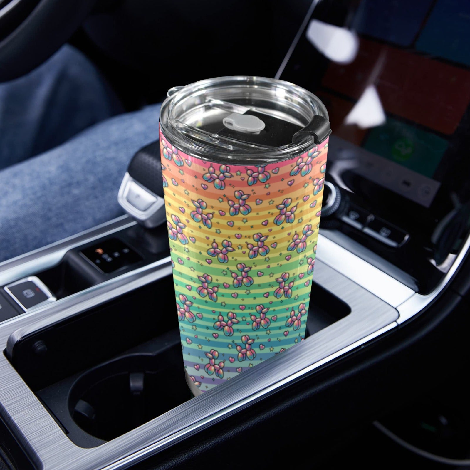 Retro Rainbow 20oz Stainless Steel Tumbler with Lid