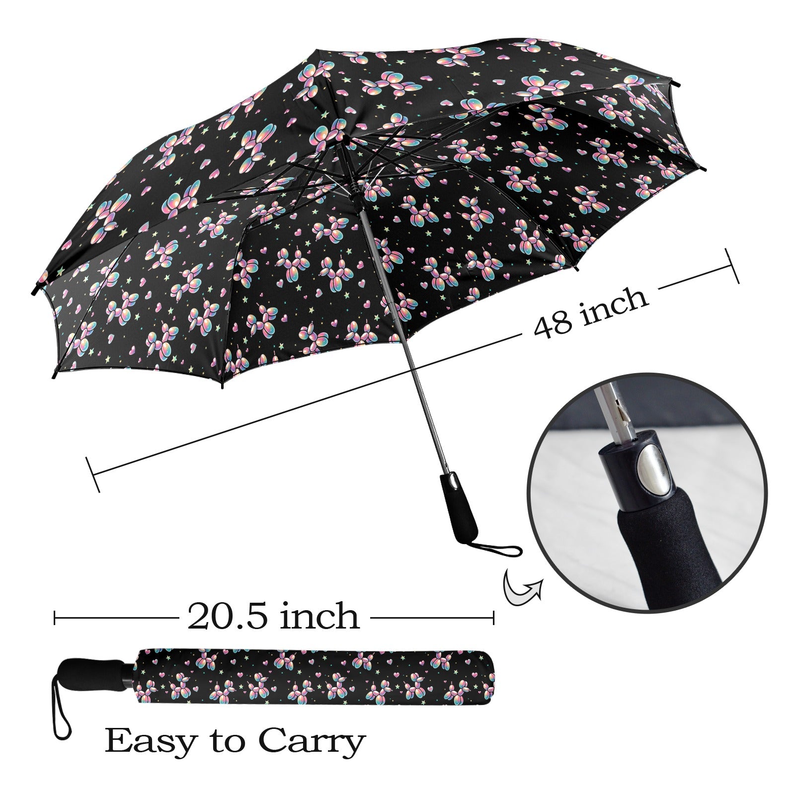 Retro Rainbow Semi-Automatic Foldable Umbrella