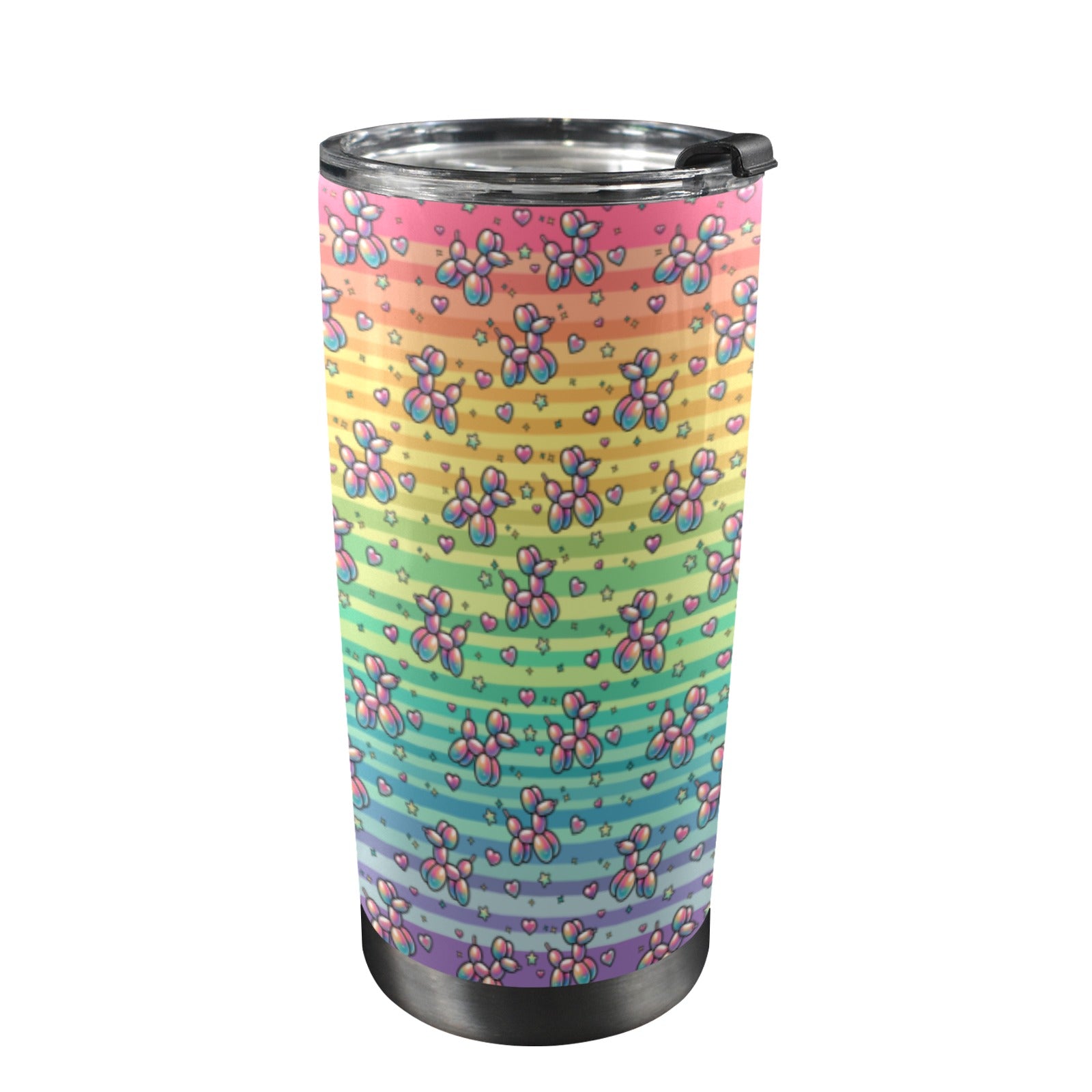Retro Rainbow 20oz Stainless Steel Tumbler with Lid