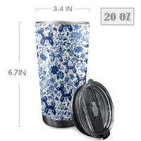 Porcelain Pups 20oz Stainless Steel Tumbler with Lid