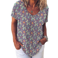 Garden Party Pup Women's Ice Silk V-Neck Top
