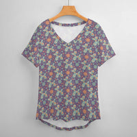 Garden Party Pup Women's Ice Silk V-Neck Top