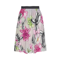Petal Pop Women's Elastic Waist Midi Skirt with Pockets
