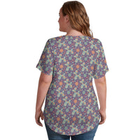 Garden Party Pup Women's Ice Silk V-Neck Top