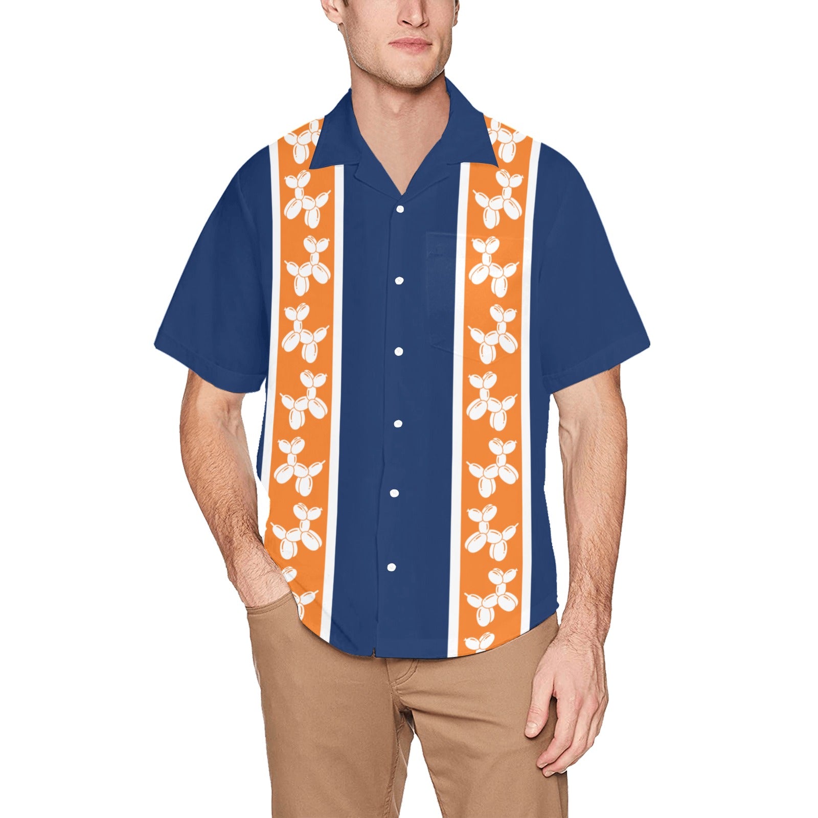 Balloon Dogs Men's Hawaiian Shirt with Chest Pocket