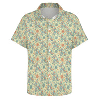 Garden Party Pup Women's Short Sleeve Button-Up Blouse