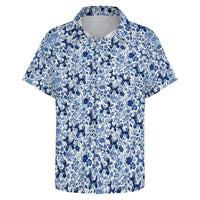 Porcelain Pups Women's Short Sleeve Button-Up Blouse