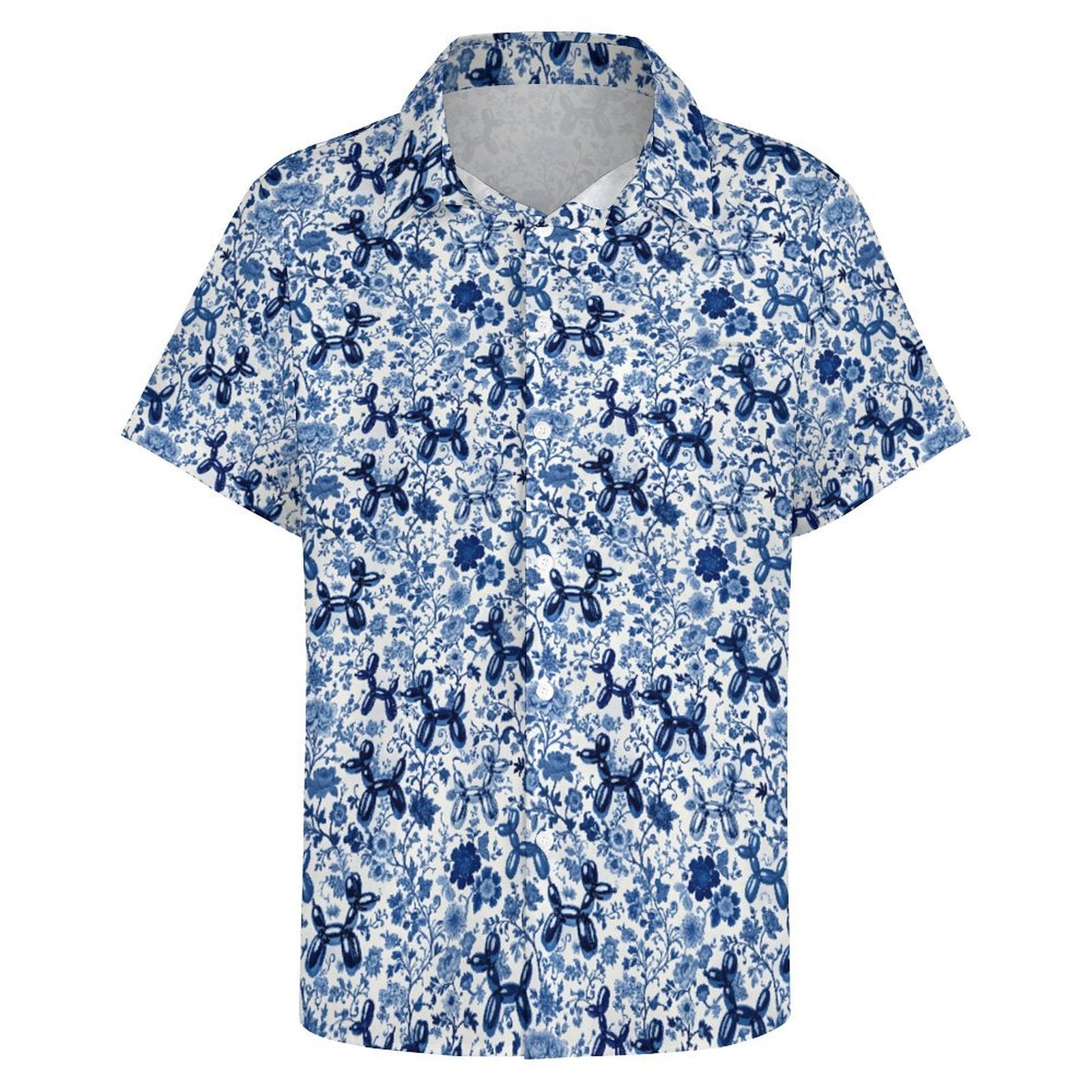 Porcelain Pups Women's Short Sleeve Button-Up Blouse