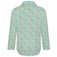 Garden Party Pup Women's Long Sleeve Button-Up Blouse